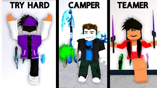 10 DIFFERENT TYPES OF Roblox Murder Mystery 2 PLAYERS!