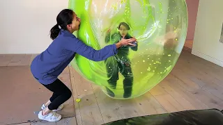 he got stuck in slime bubble..