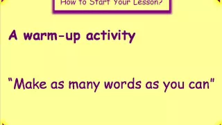 How to start your lesson