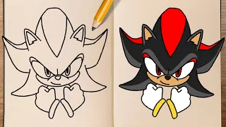 How to draw and colour! SHADOW THE HEDGEHOG (step by step)