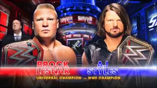 WWE Survivor Series 2017:  Brock Lesnar vs AJ Styles Official Match Card.
