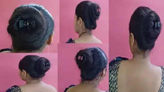 2 Easy Bun Hairstyle For Clawclip With Long Hair / Longhair Style Simple & Easy Hairstyle