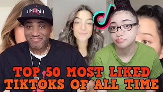 MY DAD REACTS TO TOP 50 Most Liked TikToks of All Time! (2021) REACTION