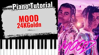 🎹MOOD by 24kGoldn (easy piano tutorial lesson free)