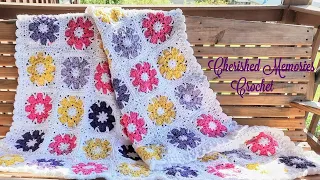 How To Make My Adriana Granny Square Blanket Tutorial | Daisy Granny Square | Crochet | Craft