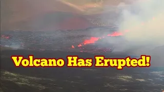 Volcano Has Erupted In a Fissure / Iceland Fagradalsfjall Geldingadalir Volcano