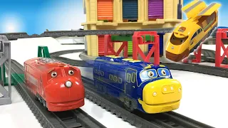 Chuggington Wilson and Brewster Race on Trackmaster Train Tracks || Keith's Toy Box