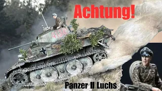 Realistic diorama building Luchs German tank WW2 Border model bt-018 1/35