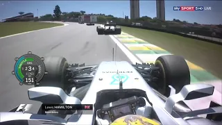 F1 2017 Hamilton Rocket Overtake Compilation with New Engine - Brazilian GP | With Telemetry