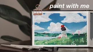 ☁️ painting studio ghibli scenes // kiki's delivery service ✨