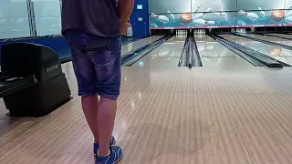 Strike while tripping Pin 4 with Phaze 2 Bowling Ball on House Pattern