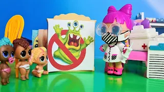 STOP THE MICROBE! Doctor in kindergarten LOL lol surprise. Funny dolls lol collection of Darinelka