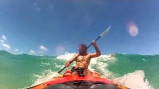 Kayak surfing Kawana Beach