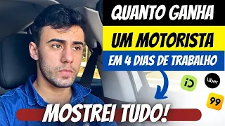 🟡 QUANTO GANHA um MOTORISTA UBER por SEMANA? Uber, 99pop, Indriver