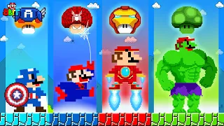 Super Mario Bros. but Mario had MORE AVENGERS Powerups | 8Bit Animation