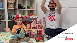 Fire Station Playset by Hape | Wooden Kids Toy | Unboxing and Playing fun with Max toys playtime