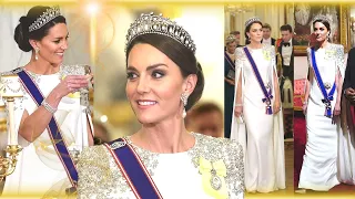 Princess Kate STOLE THE SHOW at the State Banquet making her tiara debut as the Princess of Wales!