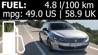 Peugeot 508 SW PureTech 180: fuel consumption (economy) highway autobahn city (urban) mpg l/100 km