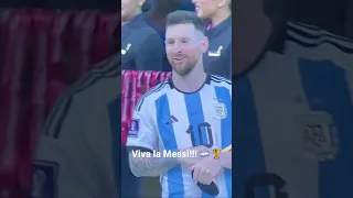 Lionel Messi kisses the World Cup Trophy 2022