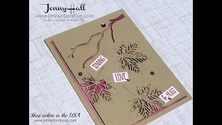 Inlaid die cuts over glossy paper using Stampin Up products with Jenny Hall