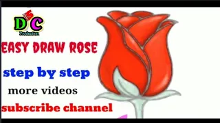 How to Draw + Color a Rose Super EASY Realistic |easy draw rose step by step|Draw So Cute Production