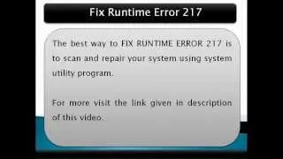 How To Fix Runtime Error 217