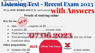 IELTS Listening Actual Test 2023 with Answers | 07.06.2023