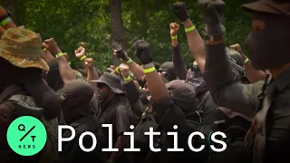 Armed Black Demonstrators Gather Before Protesting Against Confederate Monument at Stone Mountain