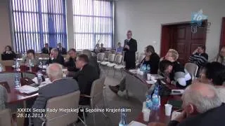 XXXIX Sesja Rady Miejskiej w Sępólnie Krajeńskim, 28.11.2013 r.
