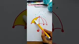 Very easy umbrella drawing | #shorts #Mstardrawing #youtubeshorts #drawing