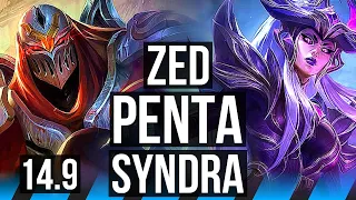 ZED vs SYNDRA (MID) | Penta, 11 solo kills, 61k DMG, Legendary | BR Diamond | 14.9