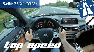 BMW 730d (2018) on German Autobahn - POV Top Speed Drive