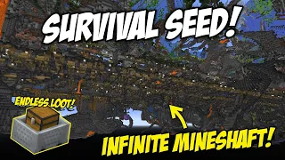 Best Minecraft Survival Seed - INFINITE Mineshaft! 🔥 [God Seed]
