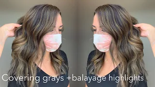 How to cover up gray hair + balayage highlights