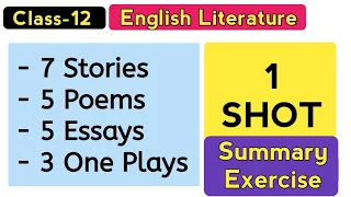 Class 12 English One Shot 🔥 Summary and Exercise Questions Answers of All Chapters with Free PDF