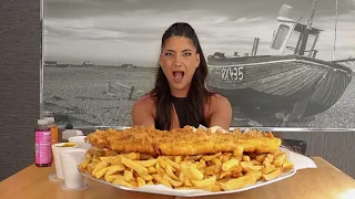 *REMATCH* ENORMOUS 3kg FISH & CHIP CHALLENGE | ANKER FISH BAR | @LeahShutkever