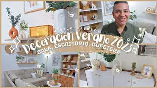 Decoración de Sala Verano 2023 🍃 IDEAS PARA DECORAR VERANO 2023 🪴 Decoración Sencilla y Económica ✅