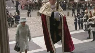 The Queen arrives at St Paul's for a Diamond Jubilee thanksgiving service