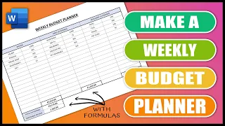 How to Create a Weekly Budget Planner in Word | EASY TUTORIAL