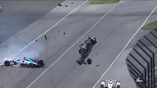 Scott Dixon crashes @ Indy 500 20170528