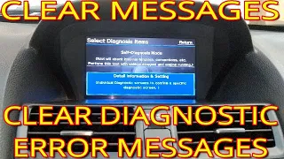 HOW TO RESET DIAGNOSTIC INFO ERROR MESSAGE ON ACURA (HOW TO CLEAR MESSAGES) DIAGNOSTIC SECRET MENU