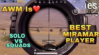 Best Miramar Player | 1 VS 4 Moments | Pubg Mobile Solo vs Squads