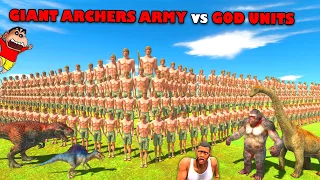 50 ARCHERS ARMY Fights EVERY GOD UNIT in Animal Revolt Battle Simulator with SHINCHAN and CHOP