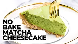 How to Make an EASY and CREAMY No Bake Cheesecake: Matcha Green Tea Cheesecake