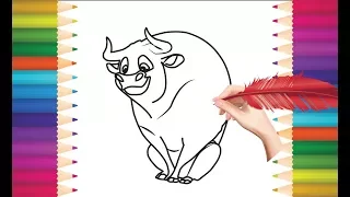 Ferdinand (film) - How to draw and color Ferdinand - Coloring Pages For Kids With Color