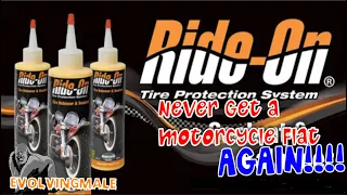 Never Get Another Motorcycle Flat Again!!! Ride-on Tire Sealant