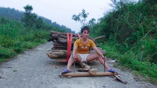 Girl Builds AMAZING Wooden Cart to Carry Firewood - INCREDIBLE Homemade Creation