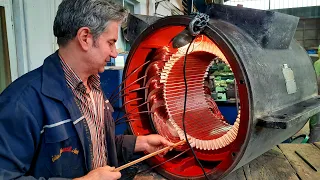 everything about the winding of electric motors ||rewinding 250KW 1000rpm BBC