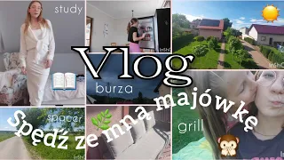 💕SPĘDŹ ZE MNĄ MAJÓWKĘ💕vlog, grill, trochę nauki, było groźnie 🙊🌳☀️📄🍗