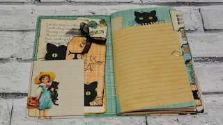 October Daily Junk Journal - Page Tabs & Sewing The Signature In